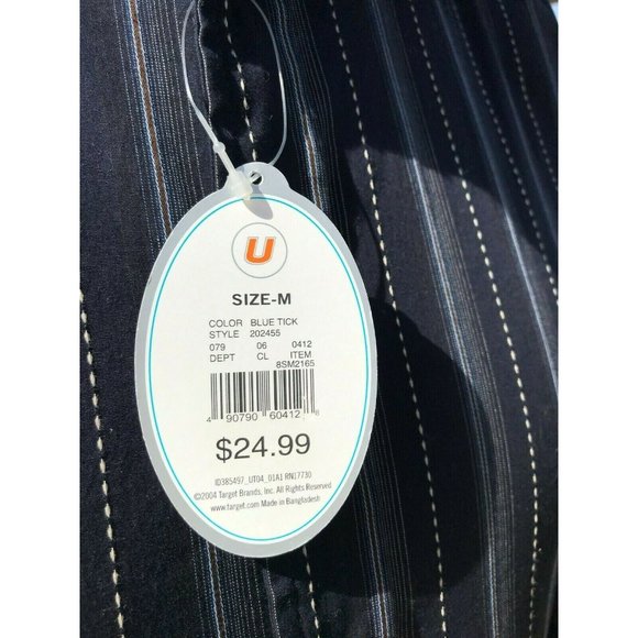 Utility Brand Men's Long Sleeve Button Down Shirt in BLK with Stripes SZ M -NEW - Picture 8 of 9